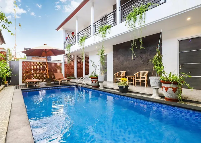 White Blue House - Private Room, Shared Pool And Kitchen - 4 Pensión Ubud