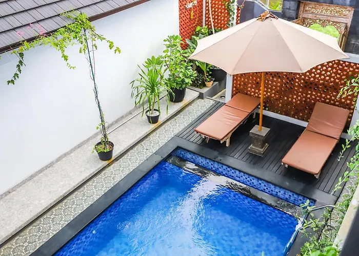 White Blue House - Private Room, Shared Pool And Kitchen - 4 Pensión Ubud